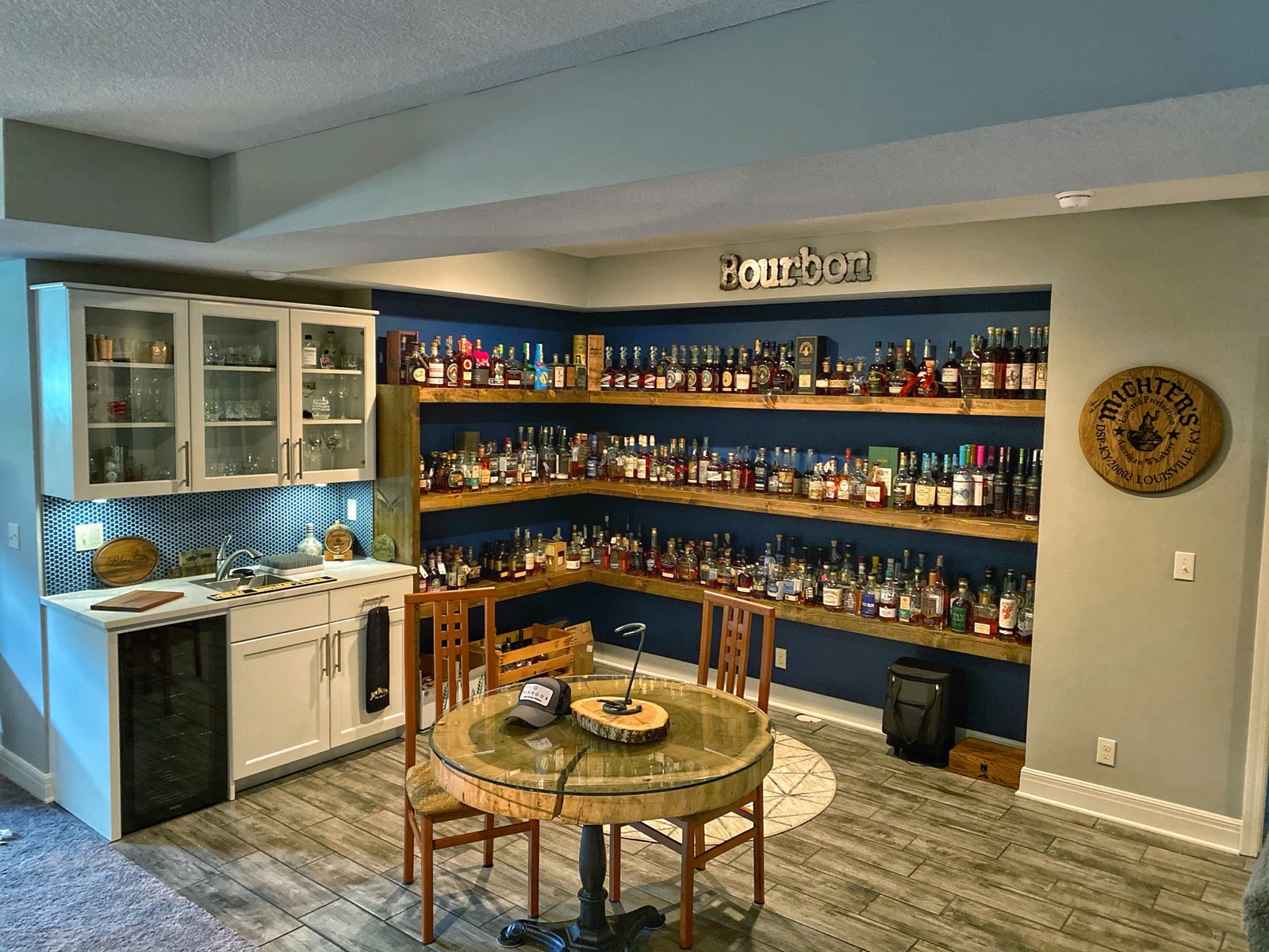 This basement bar in Olathe Ks has a great new look